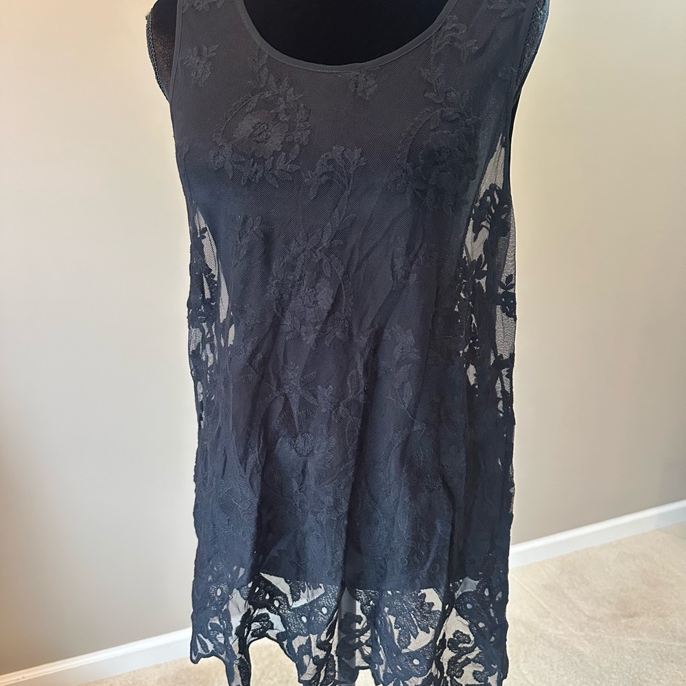 Intimissimi Sleeveless Black Lace Mini Dress